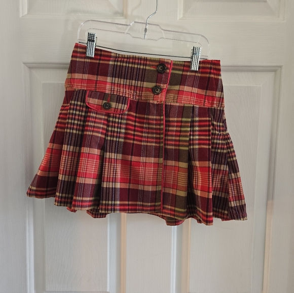GAP Other - GAP Girls 8 Red Brown Fall Plaid Skort